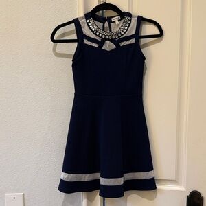 Monteau Navy and Silver Formal Kids Dress